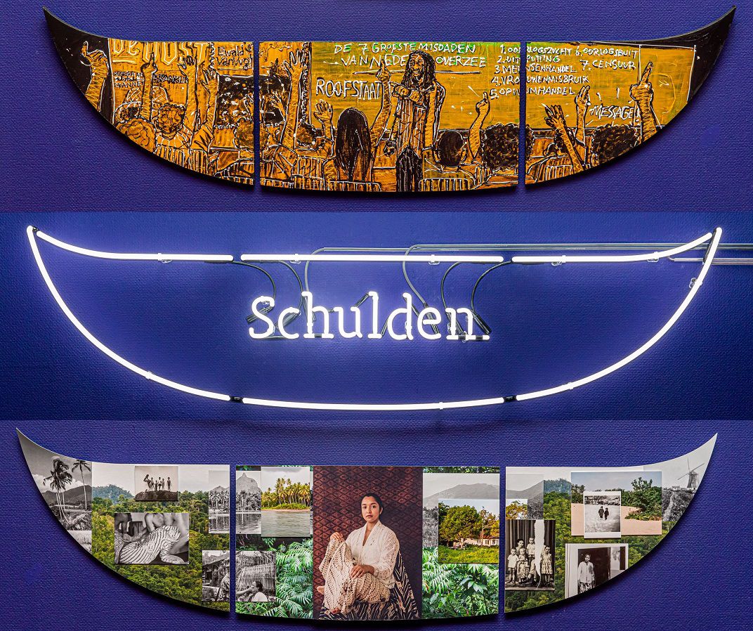 Alternative designs for the 'Tribute of the Colonies' panel of the Golden Coach