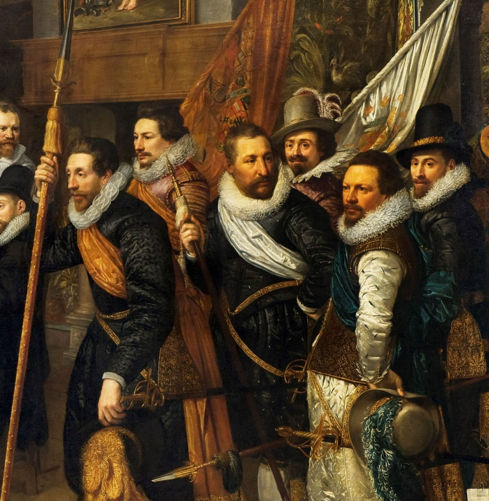 De ontvangst van de officieren van de schutterij op de Sint-Sebastiaansdoelen door de Haagse magistraat in 1618