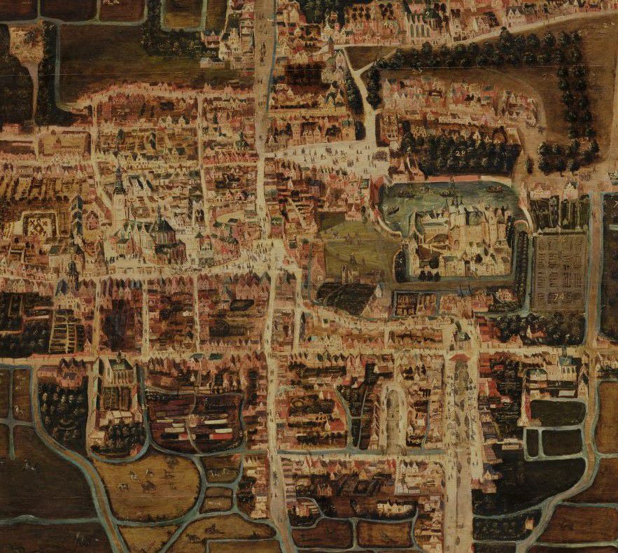 Plattegrond van Den Haag in 1570