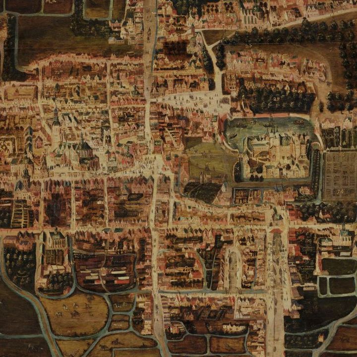 Plattegrond van Den Haag in 1570